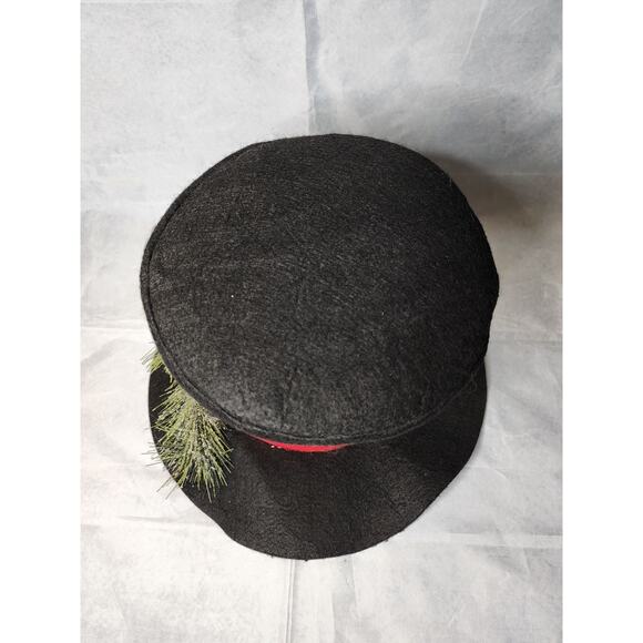 Christmas Tree Topper Hat Black Velvet Red Berry Pine Cone Frosted Centerpiece - Picture 7 of 10